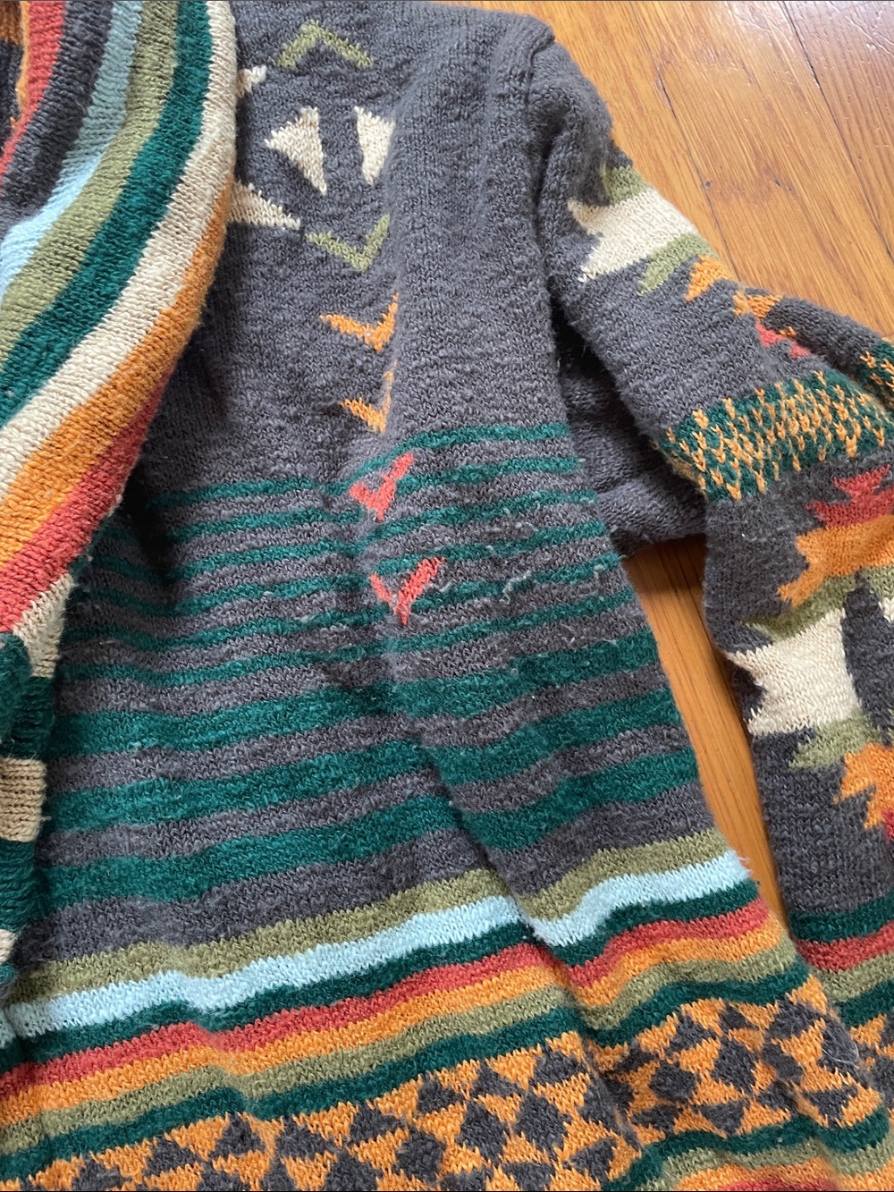 Faherty Southwestern organic cotton Cardigan /Robe size large - Picture 3 of 5